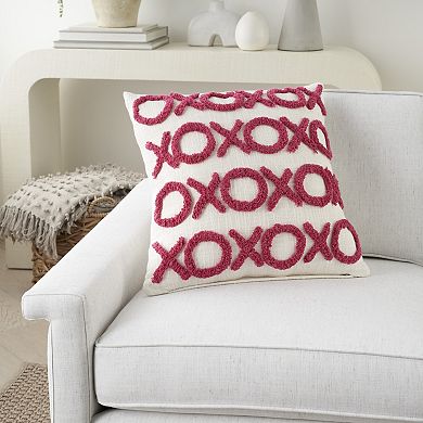 Mina Victory Life Styles Tufted XOXO Indoor Throw Pillow