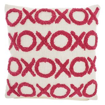 Mina Victory Life Styles Tufted XOXO Indoor Throw Pillow