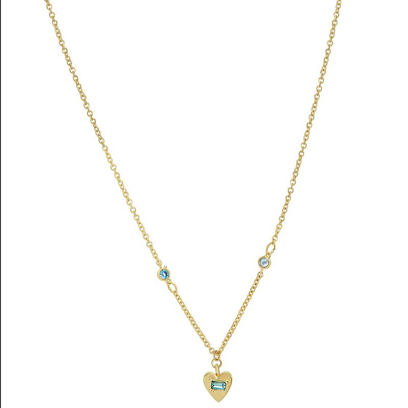 LC Lauren Conrad Crystal Stations & Heart Charm Necklace, Womens, Turquois