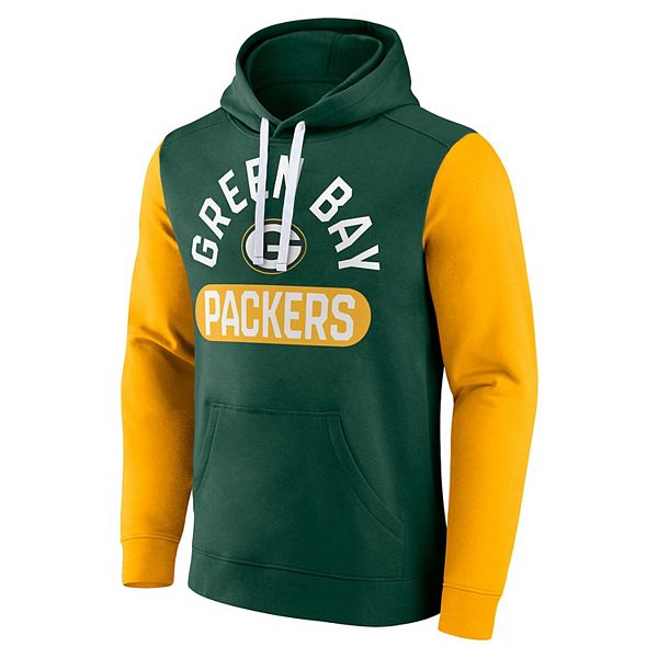 Men's Fanatics Green Bay Packers Colorblock Fleece Hoodie