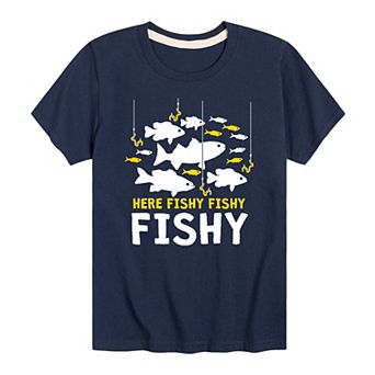Boys 8-20 Here Fishy Fishy Fishy Tee