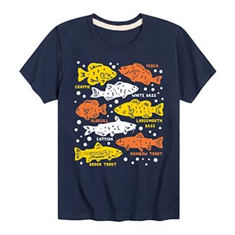 Boys 8-20 Freshwater Fish Types Tee