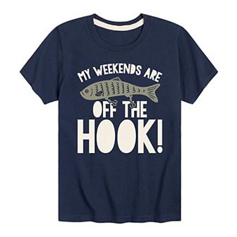 Boys 8-20 My Weekends Are Off The Hook Tee