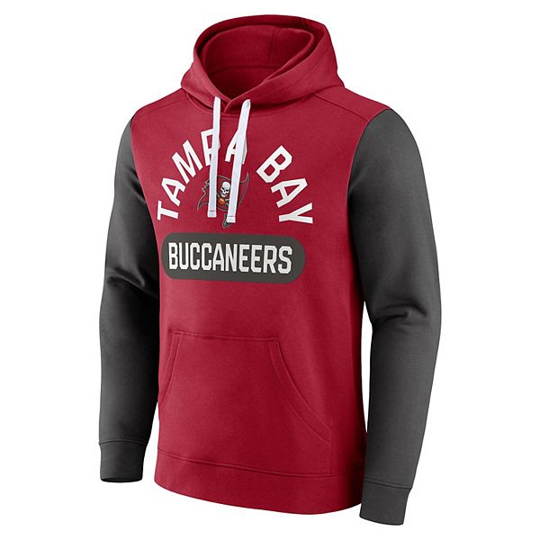 TAMPA BAY BUCCANEERS TAKE THE FIELD TRI-COLOR BLOCK HOODED FLEECE PULL