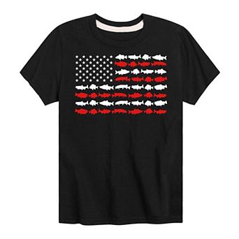 Boys 8-20 Americana Fish Flag Tee