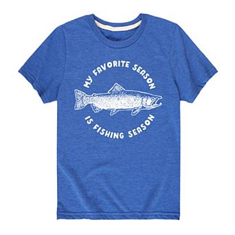 Boys 8-20 Favorite Season Is Fishing Tee