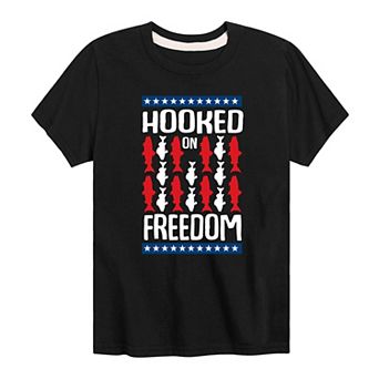 Boys 8-20 Hooked On Freedom Fish Tee