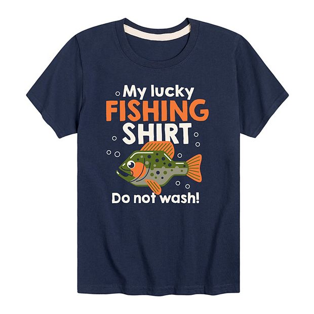 Boys 8-20 Lucky Fishing Shirt Tee, Boy's, Size: Small, Blue