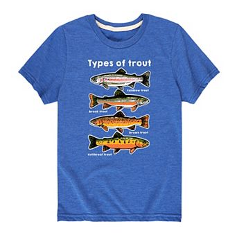 Boys 8-20 Types Of Trout Fishing Tee