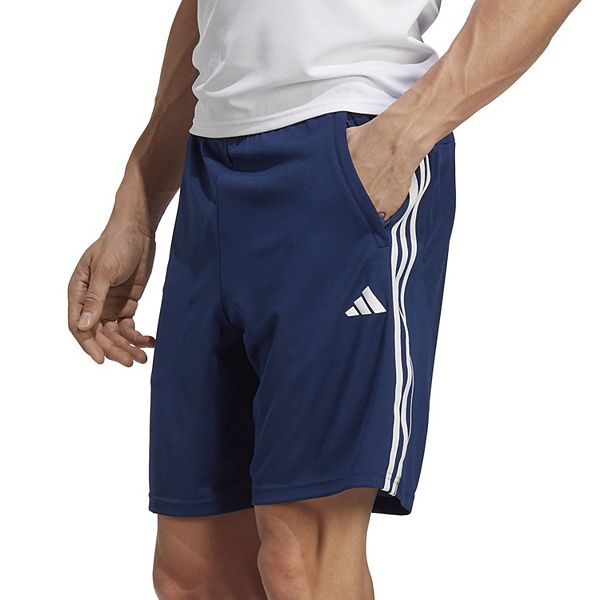 Big & Tall adidas Train Essentials Piqué 3-Stripes Training Shorts - Dark Blue (M TALL)