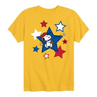 Boys 8-20 Peanuts Baseball Snoopy Stars Tee