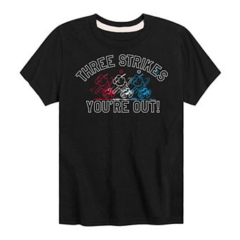 Boys 8-20 Peanuts Baseball Three Strikes Tee