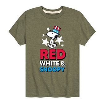 Boys 8-20 Peanuts Red White Snoopy Tee