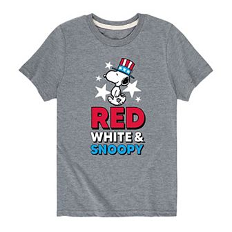 Boys 8-20 Peanuts Red White Snoopy Tee