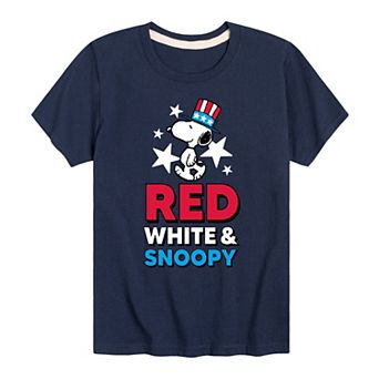 Boys 8-20 Peanuts Red White Snoopy Tee