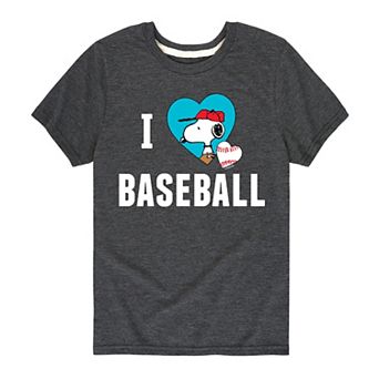 Boys 8-20 Peanuts I Love Baseball Snoopy Tee