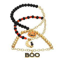 3 Pack Boo Pumpkin Bracelets