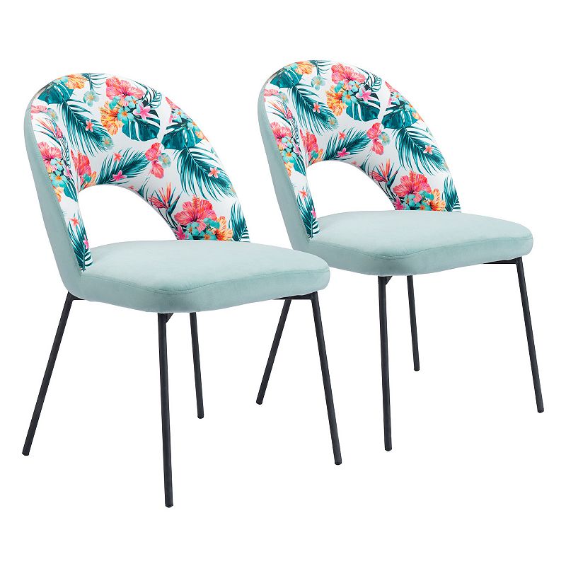 Bethpage Dining Chair Tropical 2-piece Set, Multicolor