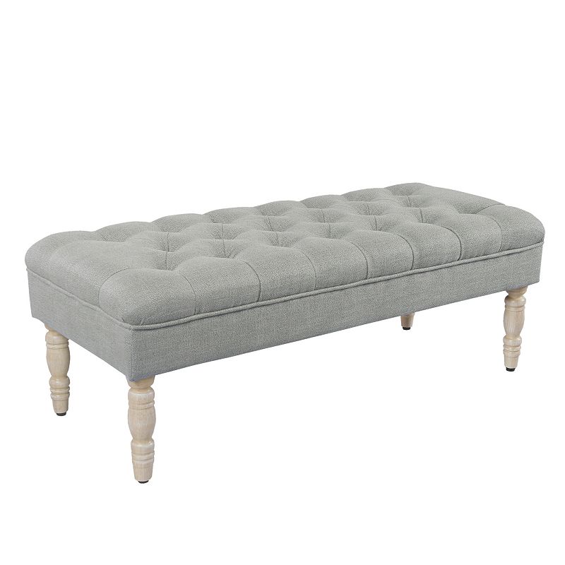 HomePop Classic Tufted Bench, Grey