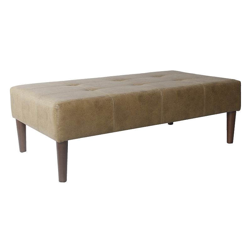 HomePop Classic Tufted Long Bench, Brown