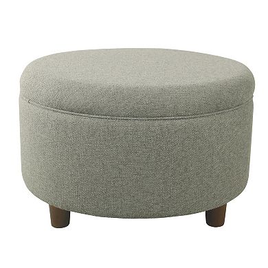 HomePop Large Round Storage Ottoman