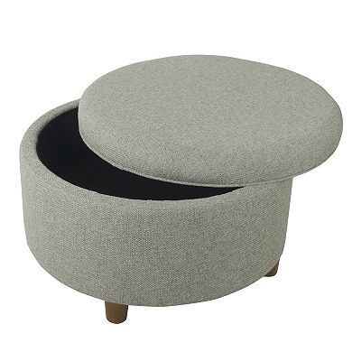 HomePop Large Round Storage Ottoman