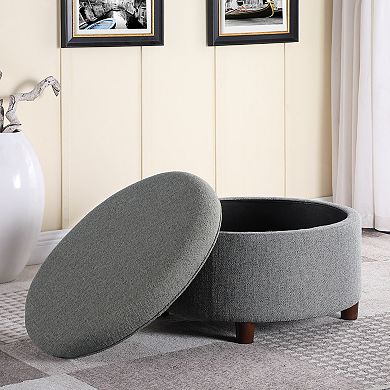 HomePop Large Round Storage Ottoman