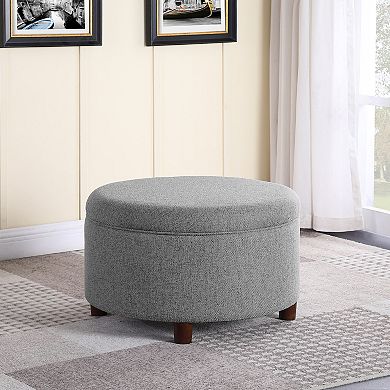 HomePop Large Round Storage Ottoman