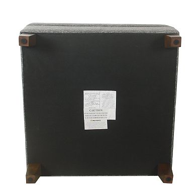 HomePop Luxury Square Storage Ottoman