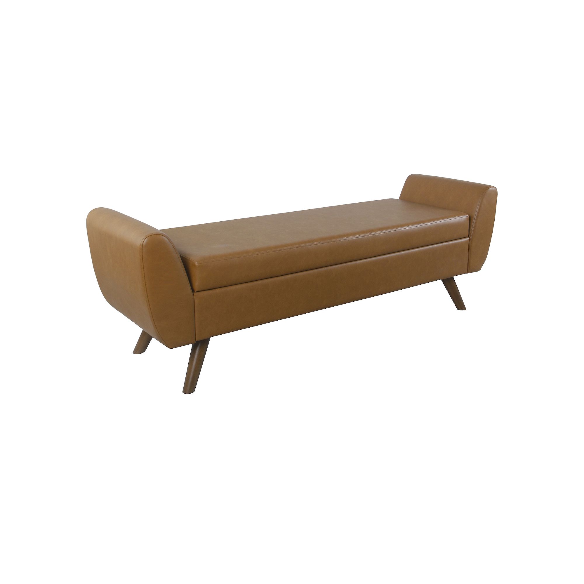 HomePop Modern Storage Bench, Caramel