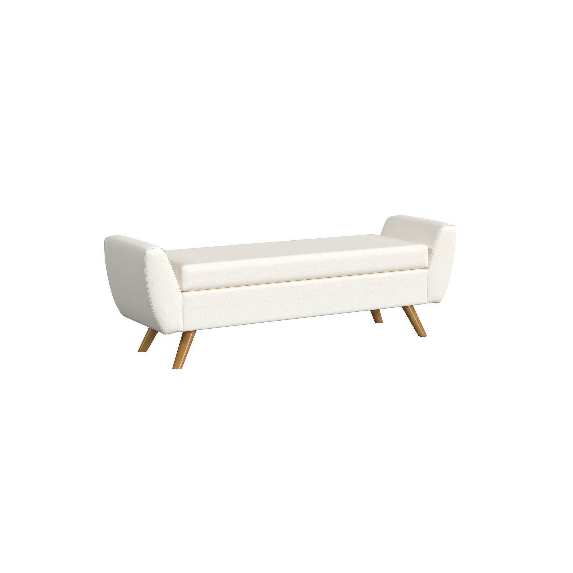 HomePop Modern Storage Bench, Ivory