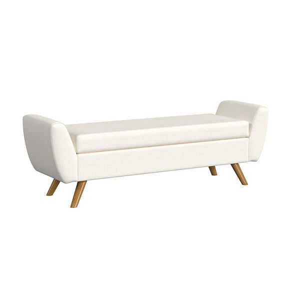 HomePop Modern Storage Bench - Cream