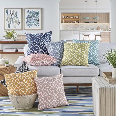 Waverly Lovely Lattice Indoor Outdoor Throw Pillow