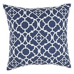 Waverly Lovely Lattice 20 x 20 Black Indoor/Outdoor Washable Throw Pillow  