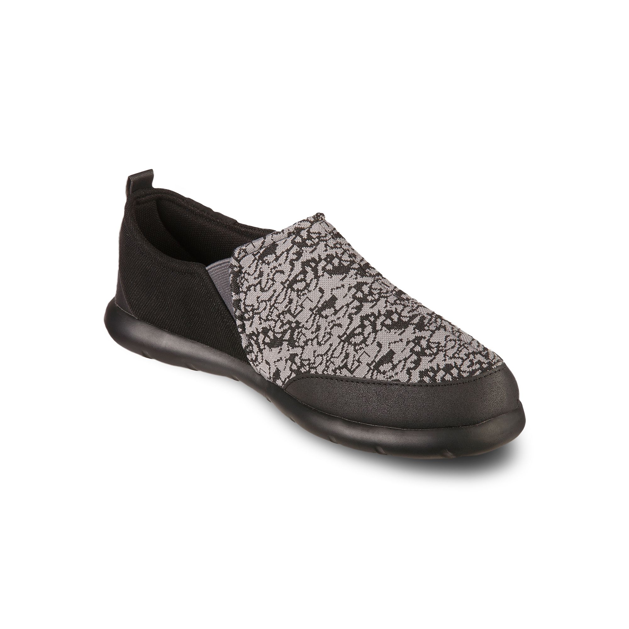 isotoner Mens Zenz Sport Knit Twin Gore Closed Back Shoes, Size: 8, Grey