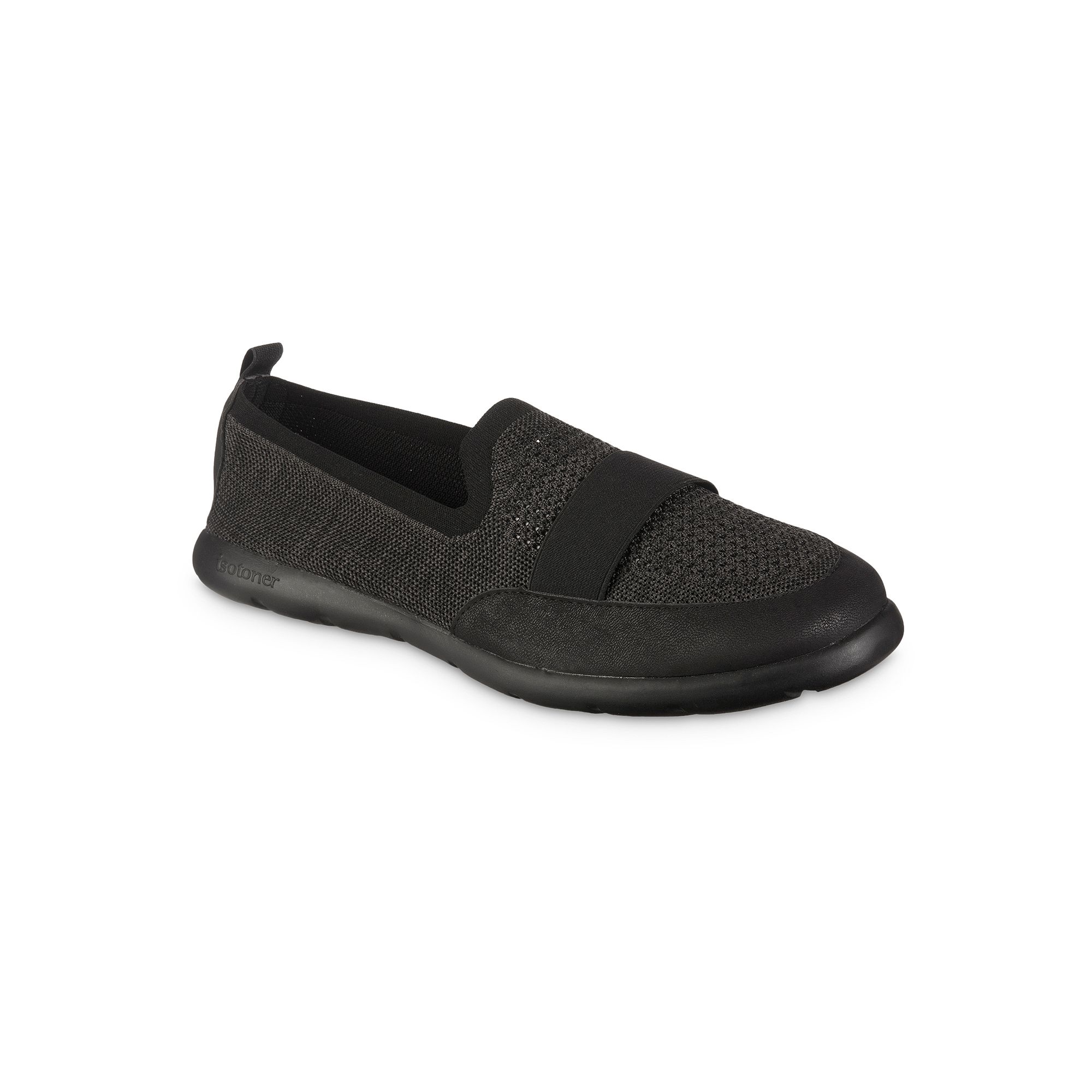 isotoner Mens Zenz Recycled Knit Closed Back Shoes, Size: 8, Black