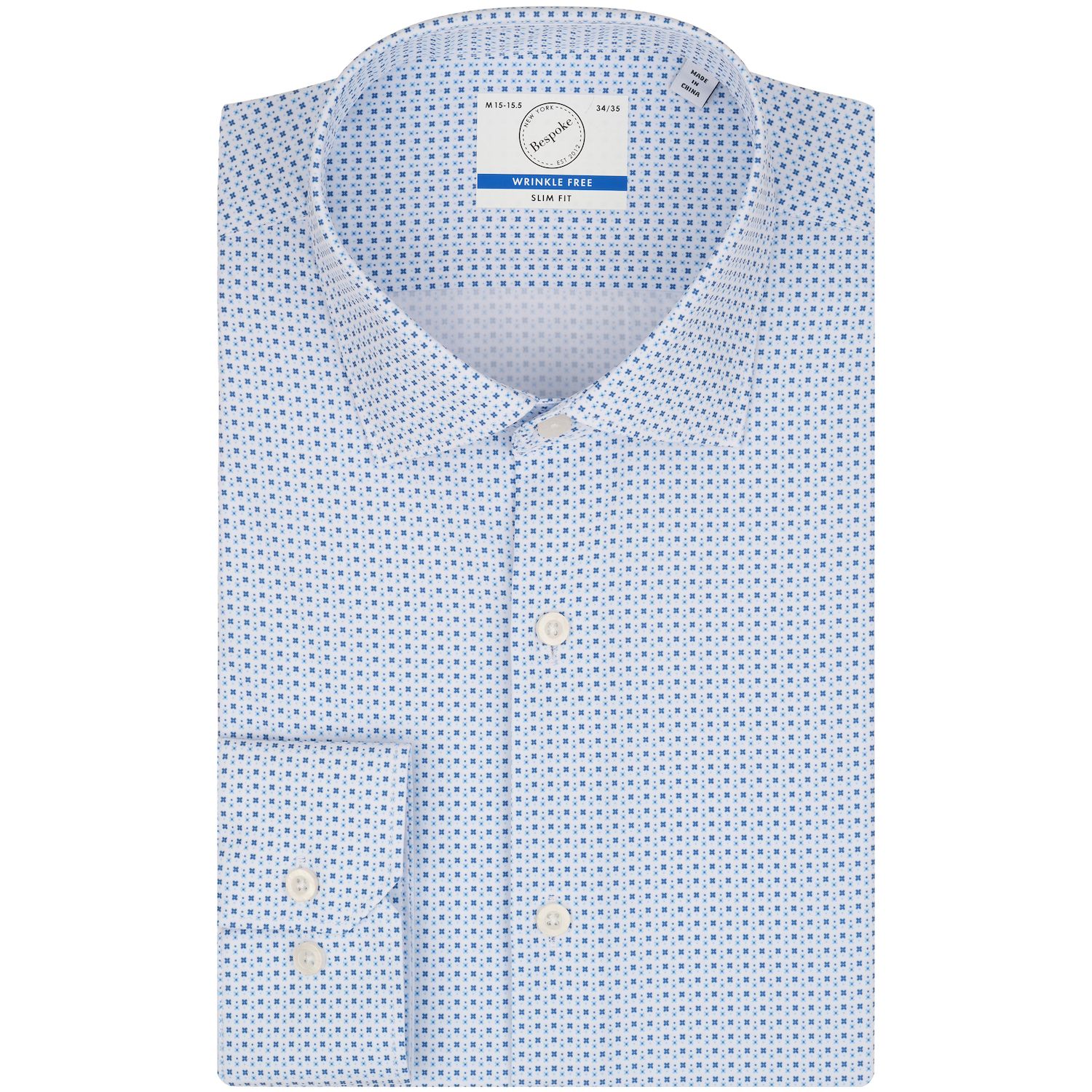 bespoke slim fit dress shirt Men's Bespoke Slim-Fit Wrinkle Free Performance Dress Shirt