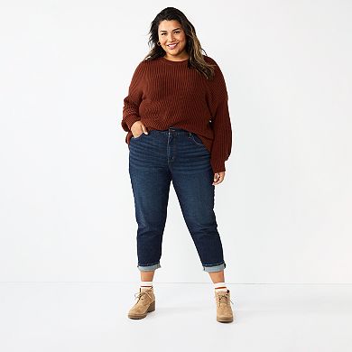 Plus Size Sonoma Goods For Life® Premium High-Waisted Boyfriend Jeans
