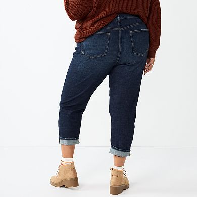 Plus Size Sonoma Goods For Life® High-Waisted Boyfriend Jeans