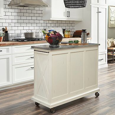 homestyles Seaside Lodge Stainless Steel Top Kitchen Island / Cart