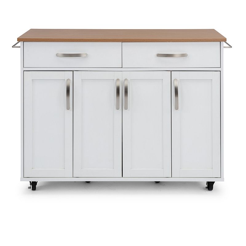 homestyles Storage Plus Kitchen Cart, White