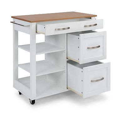 homestyles Storage Plus Open Shelving Kitchen Cart