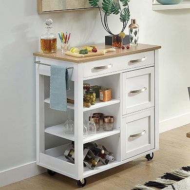 homestyles Storage Plus Open Shelving Kitchen Cart