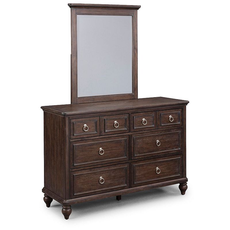 homestyles Southport 6-Drawer Dresser & Mirror Set, Brown