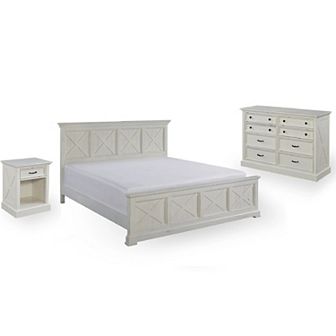 homestyles Seaside Lodge Bedroom Bed, Dresser, Nighstand 3 pc Set