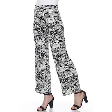 Women's White Mark Floral Print Palazzo Pants