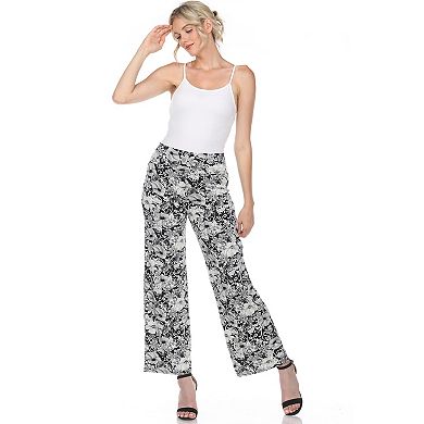 Women's White Mark Floral Print Palazzo Pants