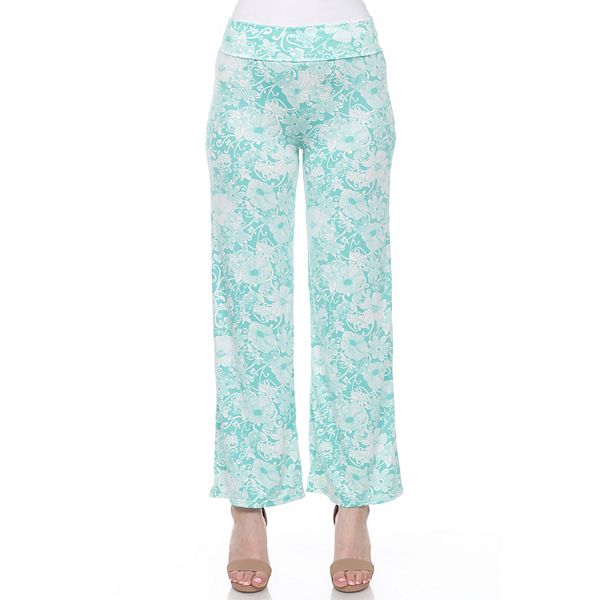 Women's White Mark Floral Print Palazzo Pants