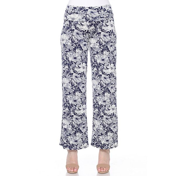 Women's White Mark Floral Print Palazzo Pants