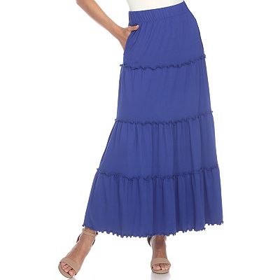 Women s White Mark Tiered High Waisted Maxi Skirt